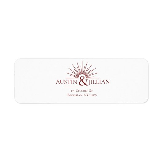 Elegant Minimaal Modern Trouwretourlabel Etiket (Voorkant)