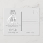 Elegant Minimaal Modern Zwart Wit Save the Date Uitnodiging Briefkaart (Achterkant)