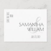 Elegant Minimaal Modern Zwart Wit Save the Date Uitnodiging Briefkaart (Voorkant)