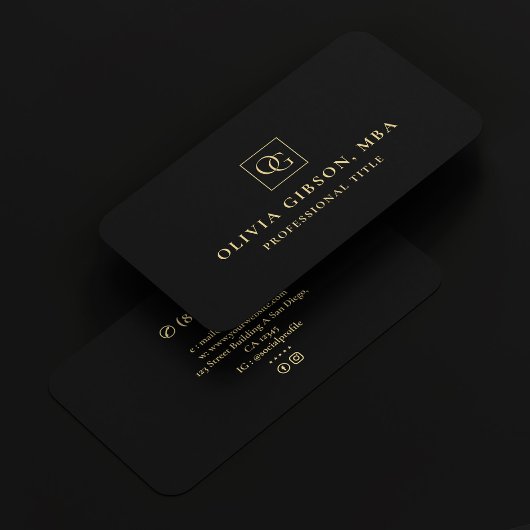 Elegant Minimaal Monogram Logo OG Professional Visitekaartje