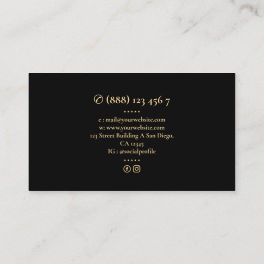 Elegant Minimaal Monogram Logo OG Professional Visitekaartje (Achterkant)