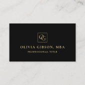 Elegant Minimaal Monogram Logo OG Professional Visitekaartje (Voorkant)