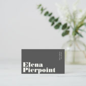 Elegant minimaal monogram modern grijs visitekaartje (Staand voorkant)