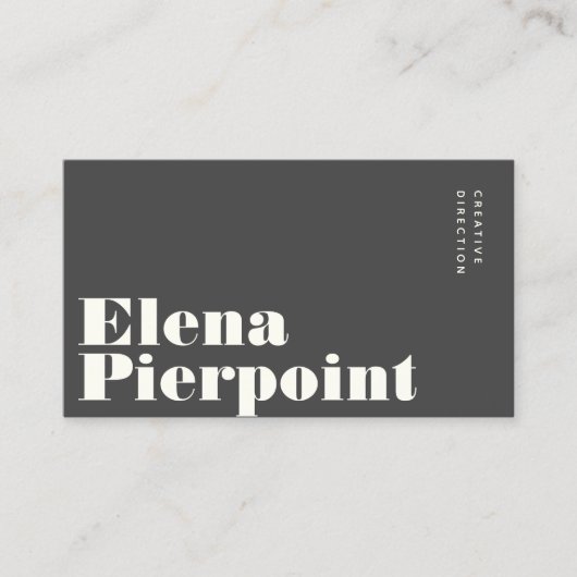 Elegant minimaal monogram modern grijs visitekaartje (Voorkant)