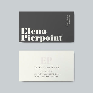 Elegant minimaal monogram modern grijs visitekaartje