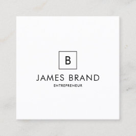 Elegant minimaal monogram vierkante visitekaartje