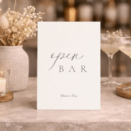 Elegant Minimaal Open Bar Huwelijksbord Kaart