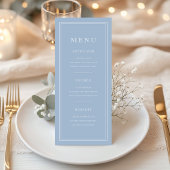 Elegant Minimaal Poederblauw Menu