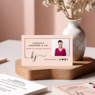 Elegant Minimaal Professioneel Fotoscript Monogram Visitekaartje