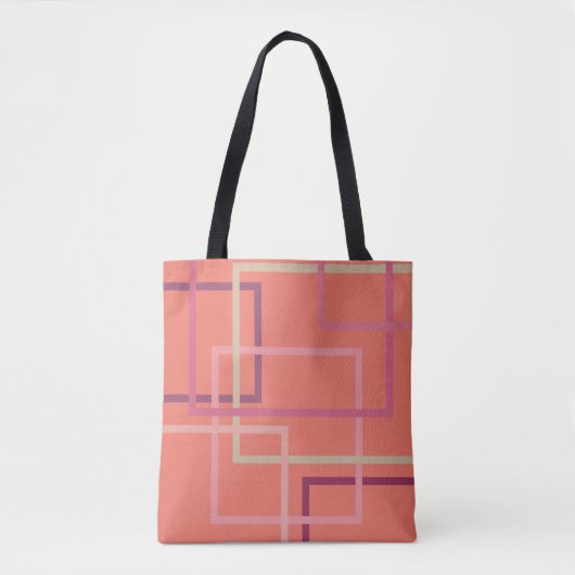 Elegant minimaal retro chic koraal tote bag (Voorkant)