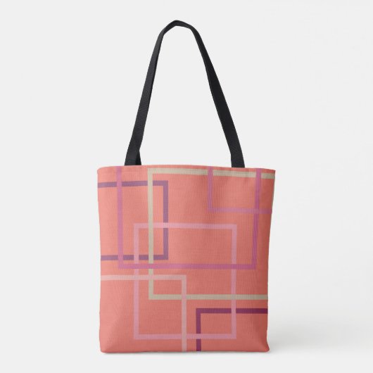 Elegant minimaal retro chic koraal tote bag (Achterkant)