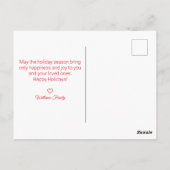 Elegant minimaal rood script 4 foto's vakantie briefkaart (Achterkant)