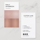 ELEGANT MINIMAAL ROOS GOLD BLUSH PINK COPPER STRIP VISITEKAARTJE (Voorkant / Achterkant)
