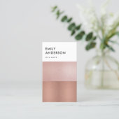 ELEGANT MINIMAAL ROOS GOLD BLUSH PINK COPPER STRIP VISITEKAARTJE (Staand voorkant)