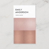 ELEGANT MINIMAAL ROOS GOLD BLUSH PINK COPPER STRIP VISITEKAARTJE (Voorkant)