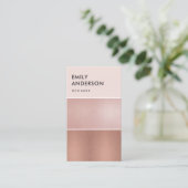 ELEGANT MINIMAAL ROOS GOLD BLUSH PINK COPPER STRIP VISITEKAARTJE (Staand voorkant)