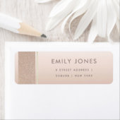 ELEGANT MINIMAAL ROOS GOLD SHIMMER ADRES ETIKET (Insitu)