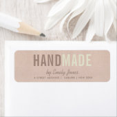 ELEGANT MINIMAAL ROOS GOLD SHIMMER HANDMADE ADRES ETIKET (Insitu)