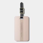 ELEGANT MINIMAAL ROOS GOLD SHIMMER PERSONALISEERD BAGAGELABEL (Voorkant verticaal)