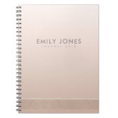 ELEGANT MINIMAAL ROOS GOLD SHIMMER PERSONALISEERD NOTITIEBOEK (Voorkant)