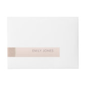 ELEGANT MINIMAAL ROOS GOLD SHIMMER PERSONALISEERD OMWIKKELBAAR ADRESLABEL (Voorkant)