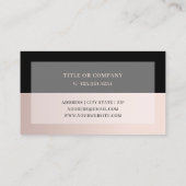 Elegant minimaal roos goud en zwart consultant visitekaartje (Achterkant)