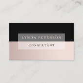 Elegant minimaal roos goud en zwart consultant visitekaartje (Voorkant)