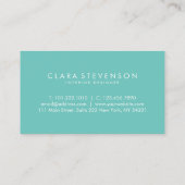 Elegant minimaal roos goud geometrisch blauwgroen visitekaartje (Achterkant)