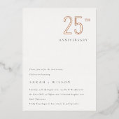 Elegant minimaal Roos Jubileum per jaar Folie Uitnodiging (Voorkant)