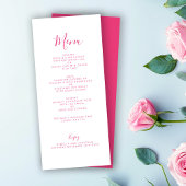 Elegant Minimaal Roze Bruiloft Menu Kaart