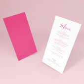 Elegant Minimaal Roze Bruiloft Menu Kaart