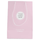 Elegant Minimaal Roze Logo Bedrijfs- Medium Cadeauzakje (Achterkant)
