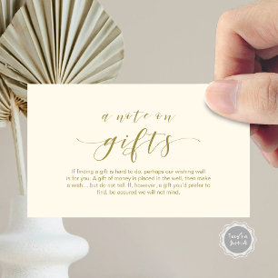 Elegant Minimaal schrift, Een notitie bij cadeaus Informatiekaartje