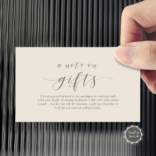 Elegant Minimaal schrift, Een notitie bij cadeaus Informatiekaartje