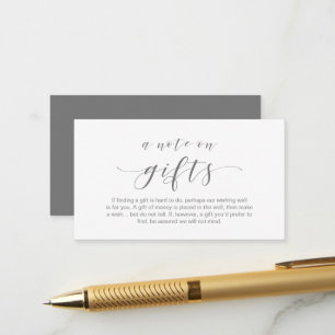 Elegant Minimaal schrift, Een notitie bij cadeaus Informatiekaartje