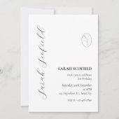 Elegant minimaal script 30ste verjaardag uitnodigi kaart (Voorkant)