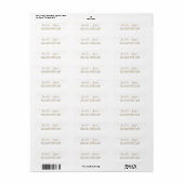 Elegant minimaal script goud wit retouradres   etiket (Full Sheet)