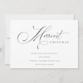 Elegant Minimaal Script Merry Kerst Groet Feestdagenkaart (Voorkant)