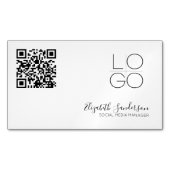 ELEGANT MINIMAAL SCRIPT QR CODE Business MAGNET Magnetisch Visitekaartje (Voorkant)