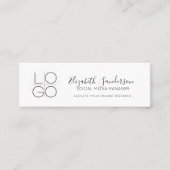 Elegant Minimaal Script Slim met QR CODE Mini Visitekaartje (Voorkant)