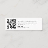 Elegant Minimaal Script Slim met QR CODE Mini Visitekaartje (Achterkant)