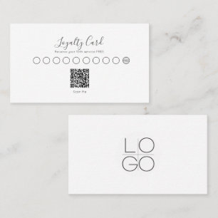 ELEGANT MINIMAAL SCRIPT UW QR CODE LOYALTY KAART VISITEKAARTJE