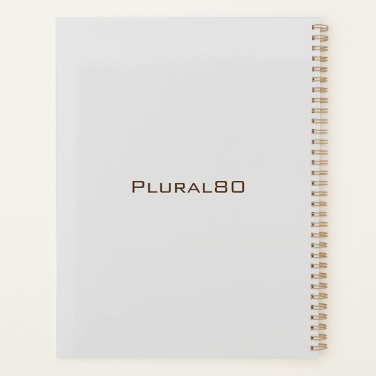 Elegant, minimaal stijlvol design, blauw design planner (Achterkant)