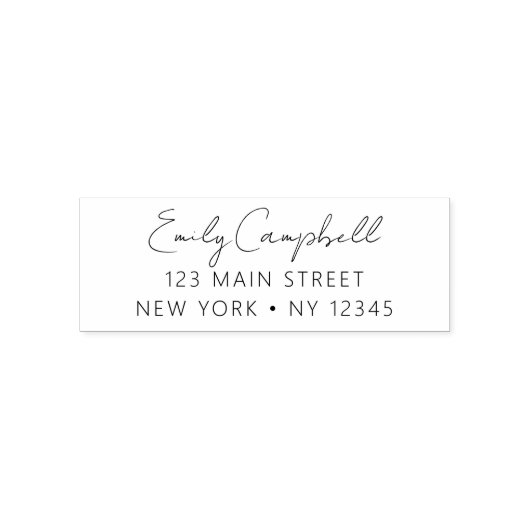 Elegant Minimaal Stijlvol Typografiemadres Zelfinktende Stempel (Design)
