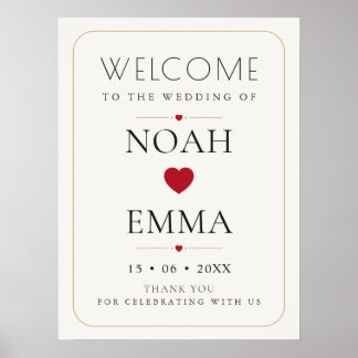 Elegant Minimaal Trouw Welkom Bord Poster