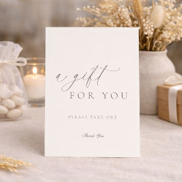 Elegant minimaal trouwcadeaute teken kaart