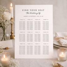 Elegant Minimaal Trouwstoelindeling Bord