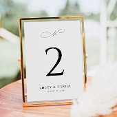 Elegant Minimaal Trouwtafelnummer Kaart