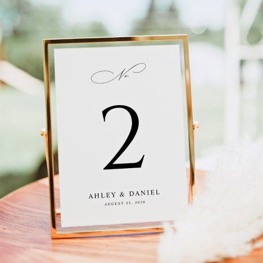 Elegant Minimaal Trouwtafelnummer Kaart