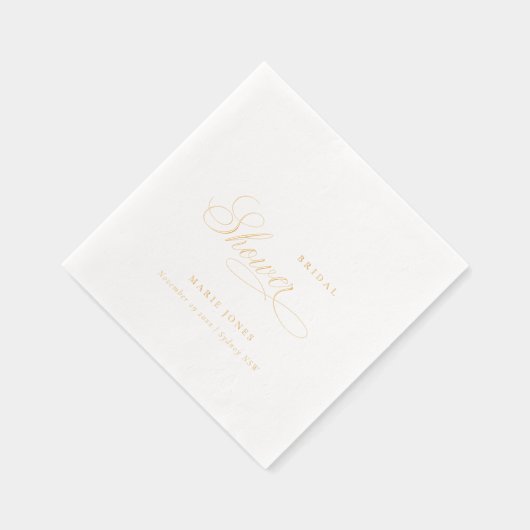 Elegant Minimaal Typografie Script Vrijgezellenfee Folie Servetten (Rechts)